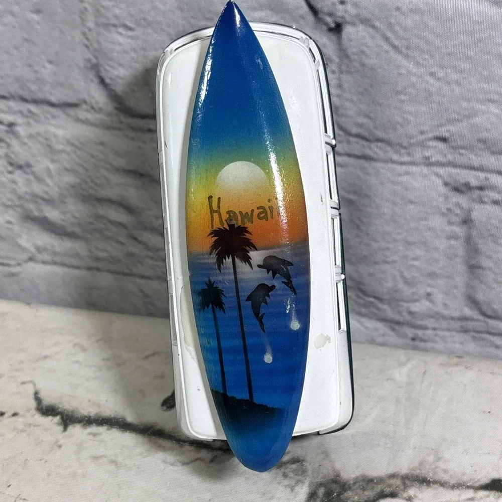 Kinsmart Volkswagen Classical Bus 1962 Hawaii Surfboard 1:32 Diecast Van Green